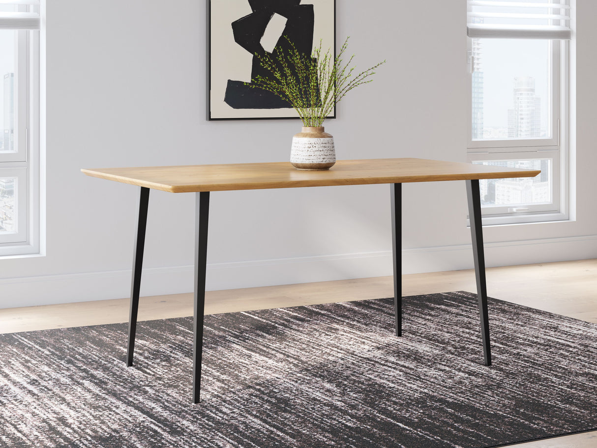Gretlynn - Black / Natural - Rectangular Dining Room Table by Signature Design by Ashley® | Bel Furniture