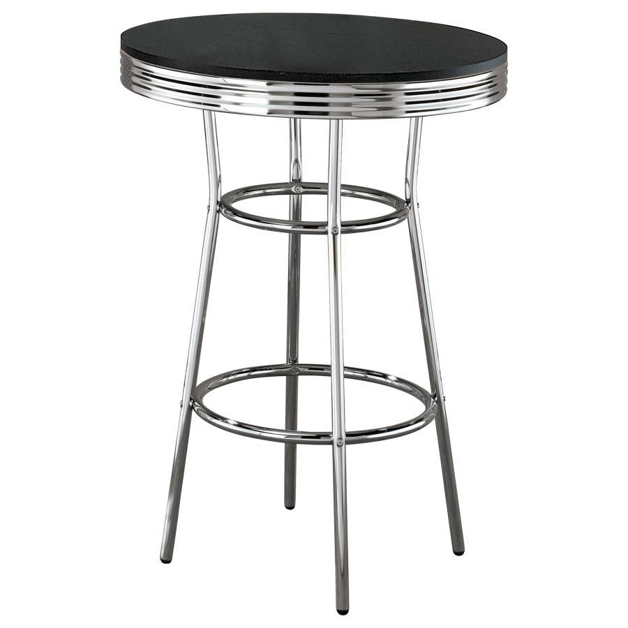 Retro - 3 Pieces Round 1950s Bistro Pub Bar Table Set by Coaster Fine Furniture | Bel Furniture