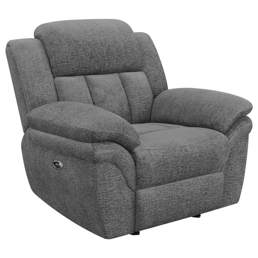 Bahrain - Upholstered Glider Recliner Dark Gray Power Reclining by CoasterEssence | Bel Furniture