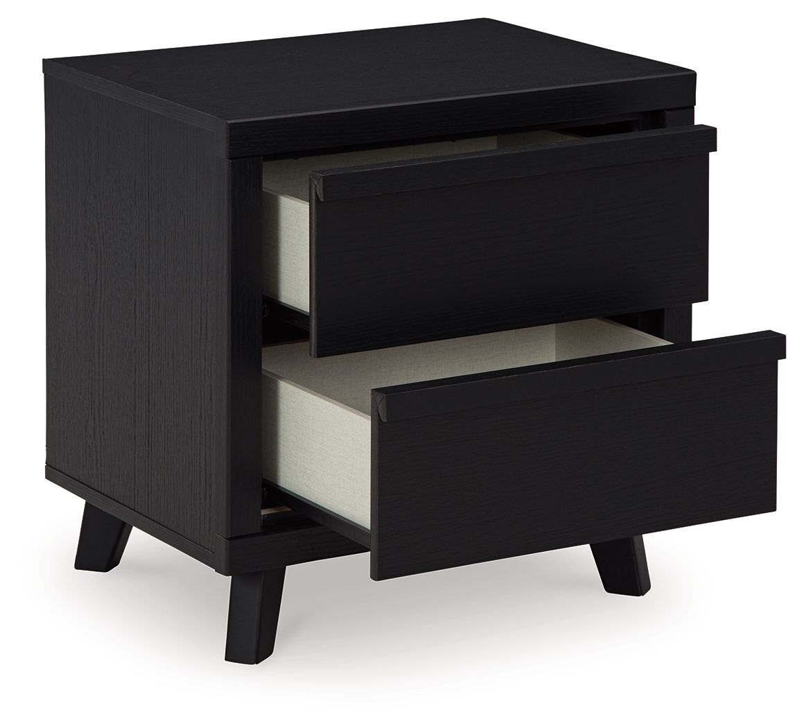 Danziar - Black - Two Drawer Night Stand by Signature Design by Ashley® | Bel Furniture