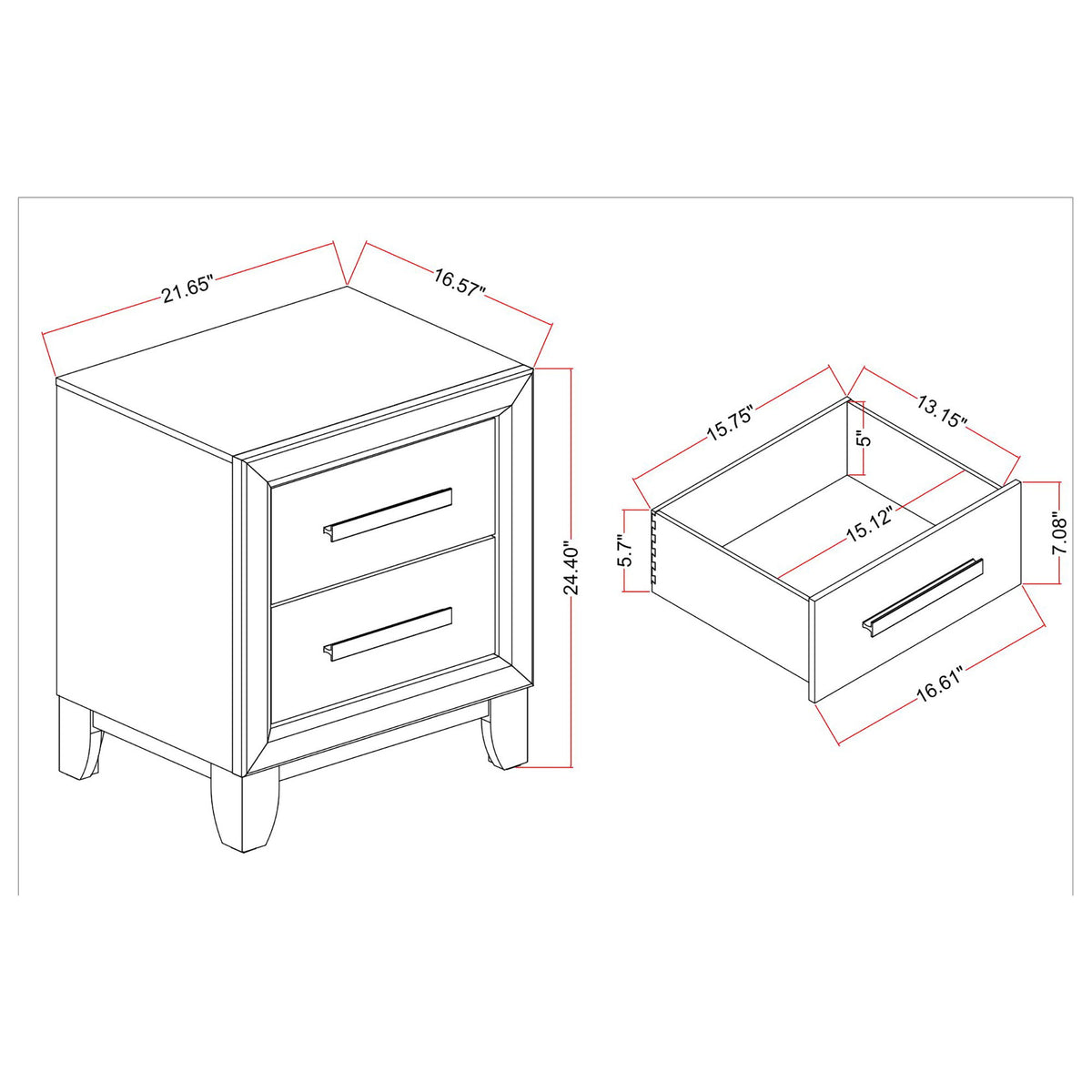Harry - 5 Piece Bedroom Set With LED