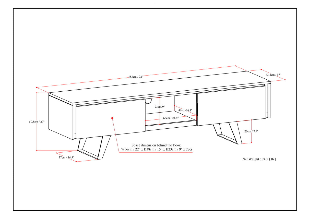 Lowry - Handcrafted TV Media Stand - Walnut by Simpli-Home | Bel Furniture