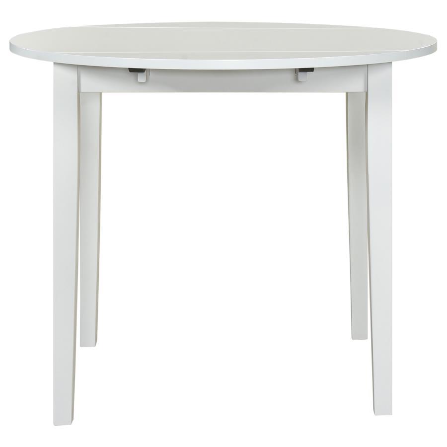 Bucknell - 3 Piece Round Drop Leaf Dining Table Set - White