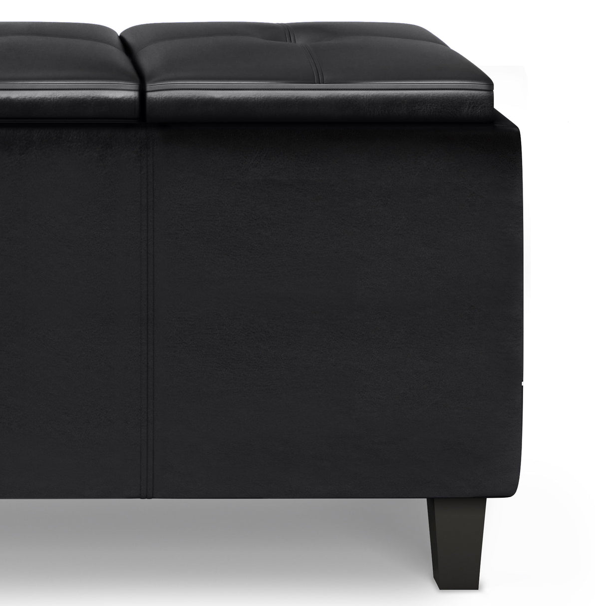 Avalon - Tray Storage Ottoman With Lift Up Lids - Midnight Black by Simpli-Home | Bel Furniture