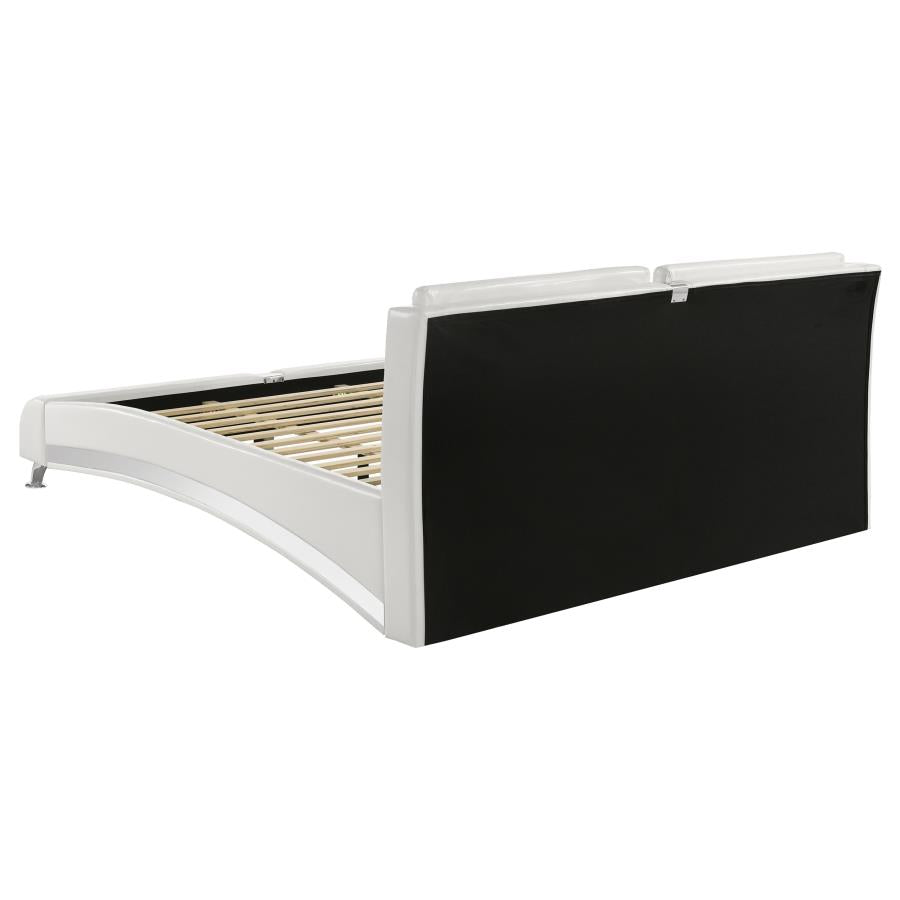 Jeremaine Upholstered Eastern King Sleigh Bed White