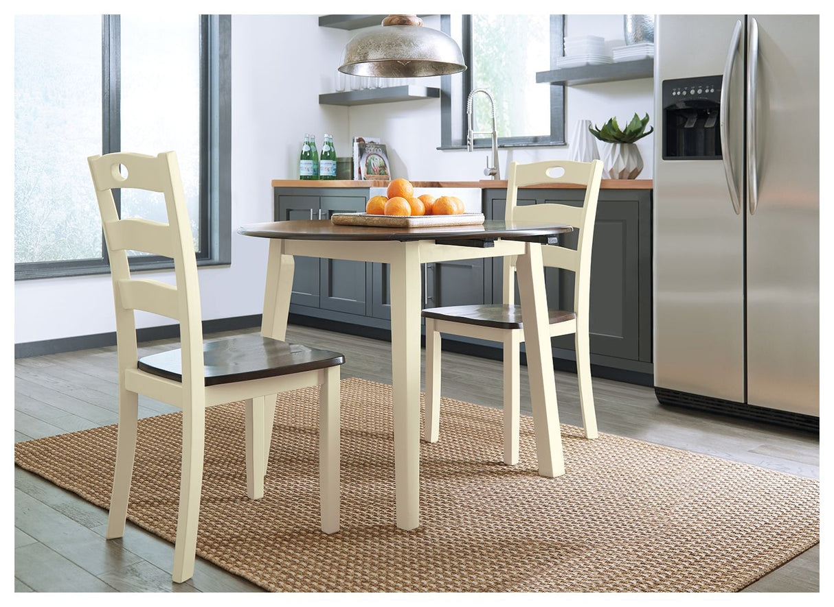 Woodanville - Cream / Brown - Round DRM Drop Leaf Table by Signature Design by Ashley® | Bel Furniture