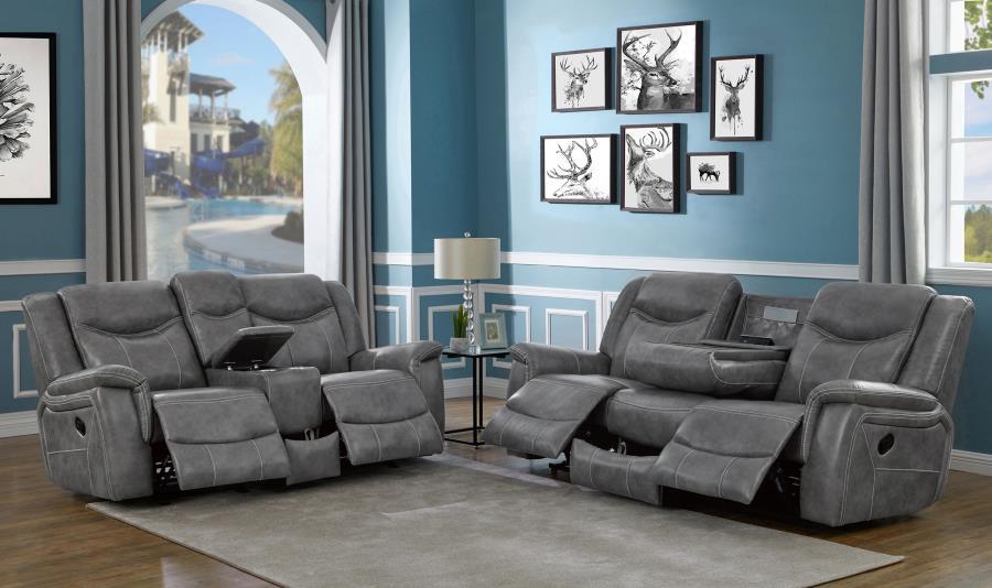 Conrad - Upholstered Padded Arm Motion Sofa Set by CoasterEveryday | Bel Furniture