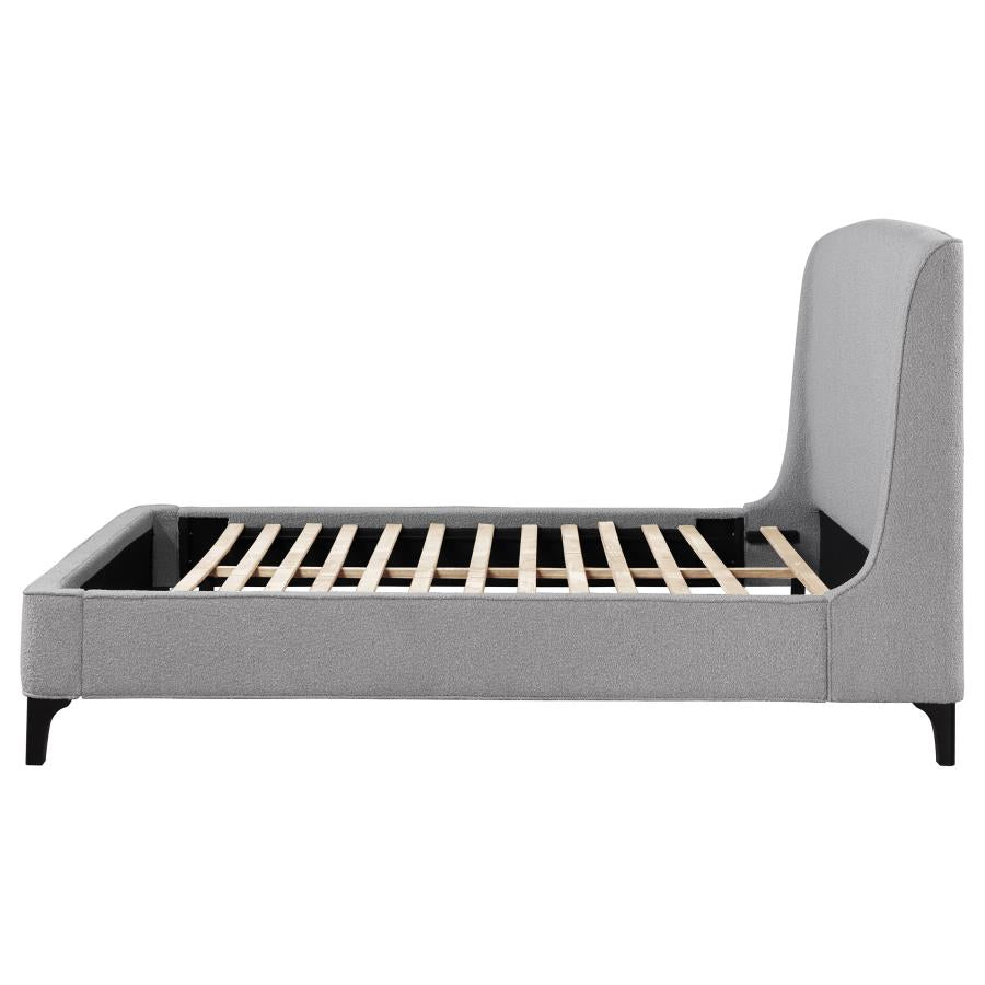 Mosby Upholstered Wingback Bed Grey