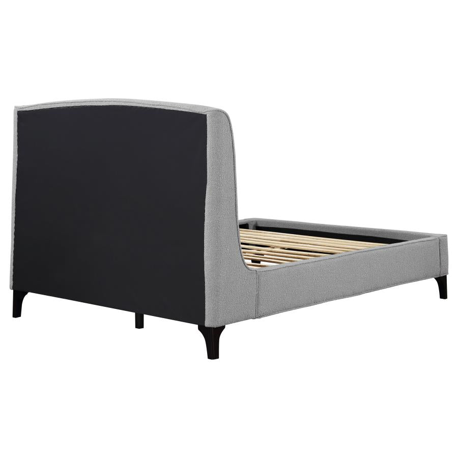 Mosby Upholstered Wingback Bed Grey