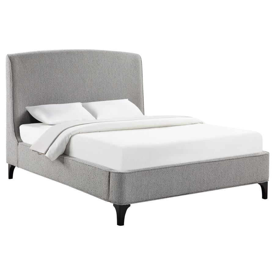 Mosby Upholstered Wingback Bed Grey