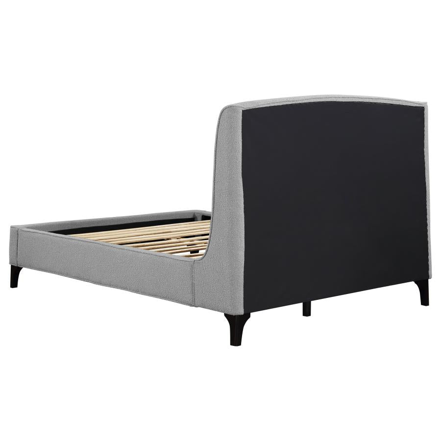 Mosby Upholstered Wingback Bed Grey