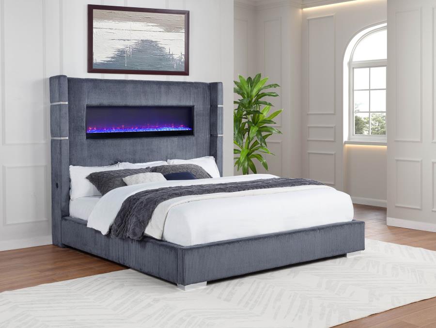 Tisdall - Upholstered Fireplace Bed