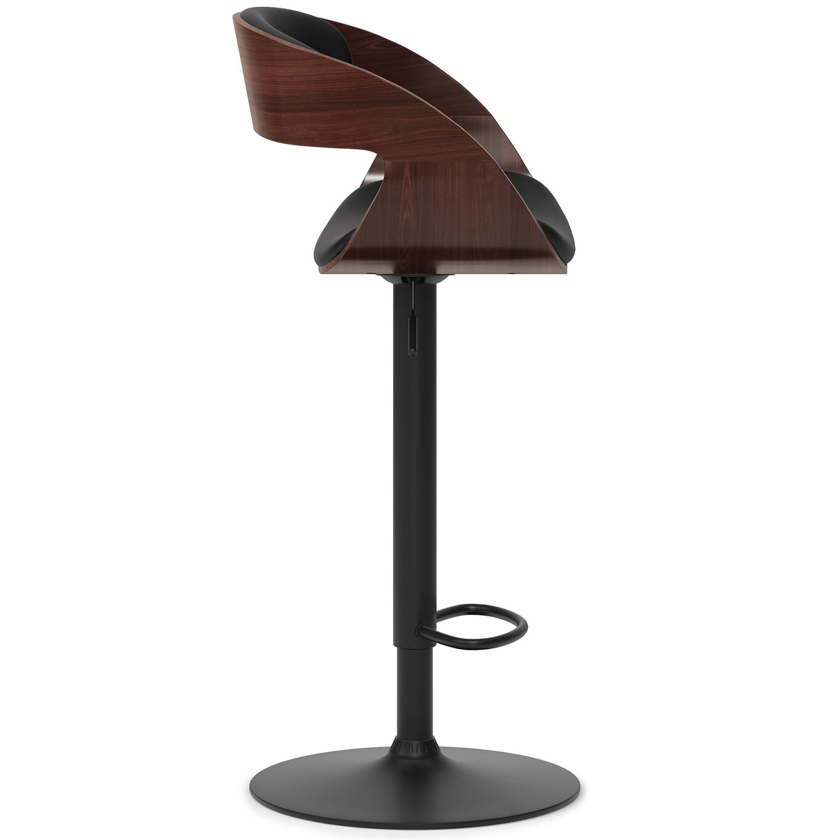 Archer - Bentwood Adjustable Swivel Bar Stool - Black by Simpli-Home | Bel Furniture