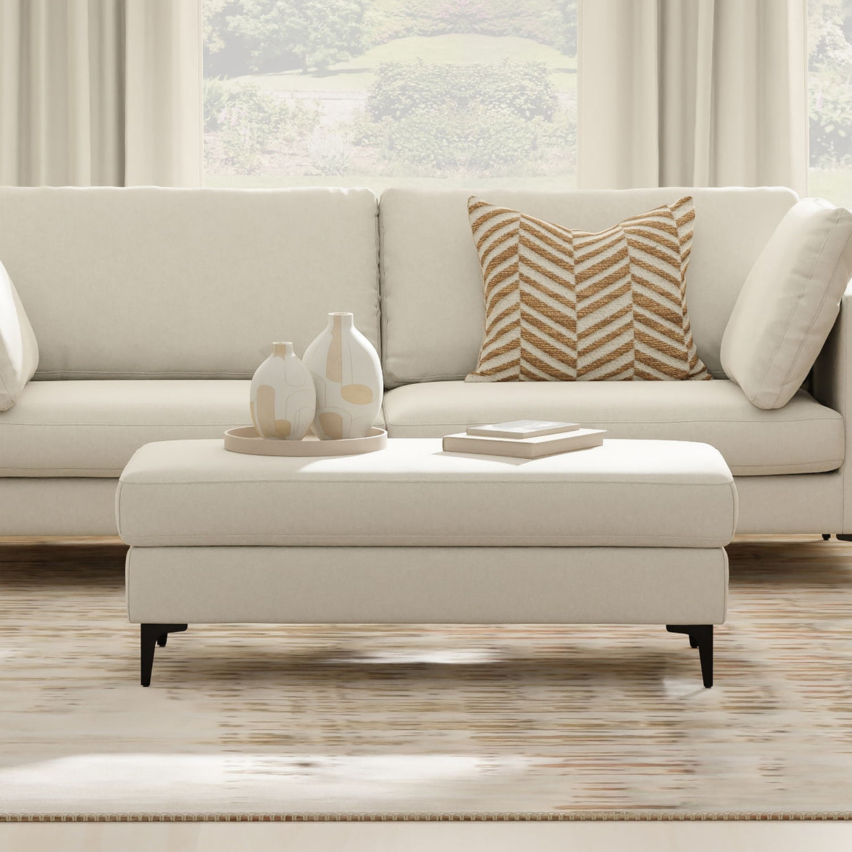 Ava - Versatile Mid Century Ottoman