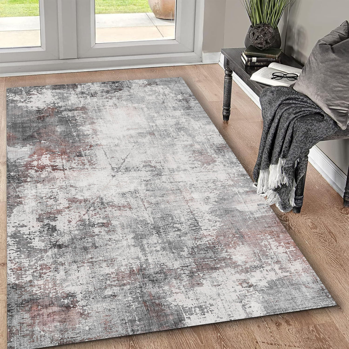 Toucan - Washable Non - Slip Area Rug - Ivory / Dark Gray by Icona Home Decor | Bel Furniture