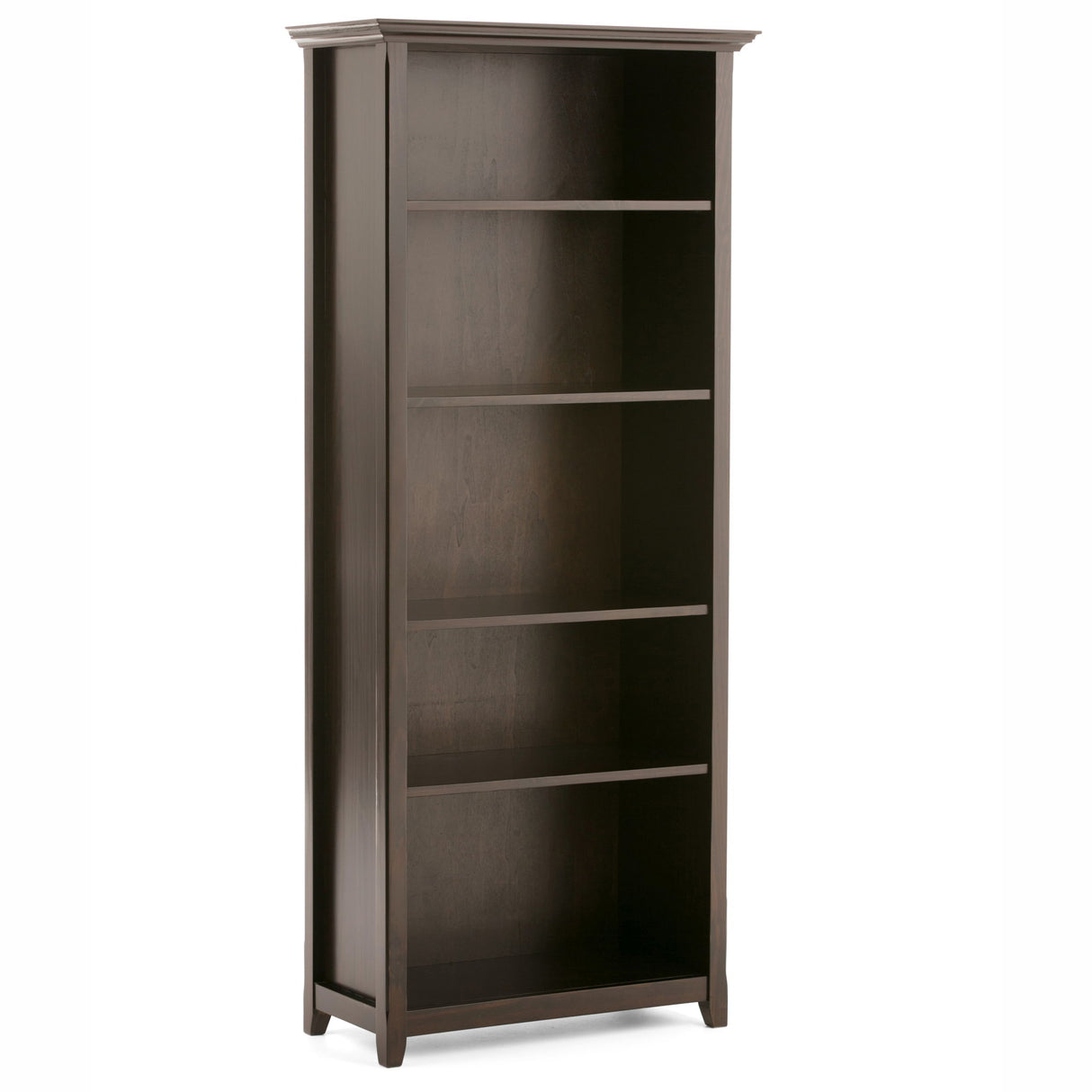 Amherst - 5 Shelf Bookcase, Handcrafted Dark Brown by Simpli-Home | Bel Furniture