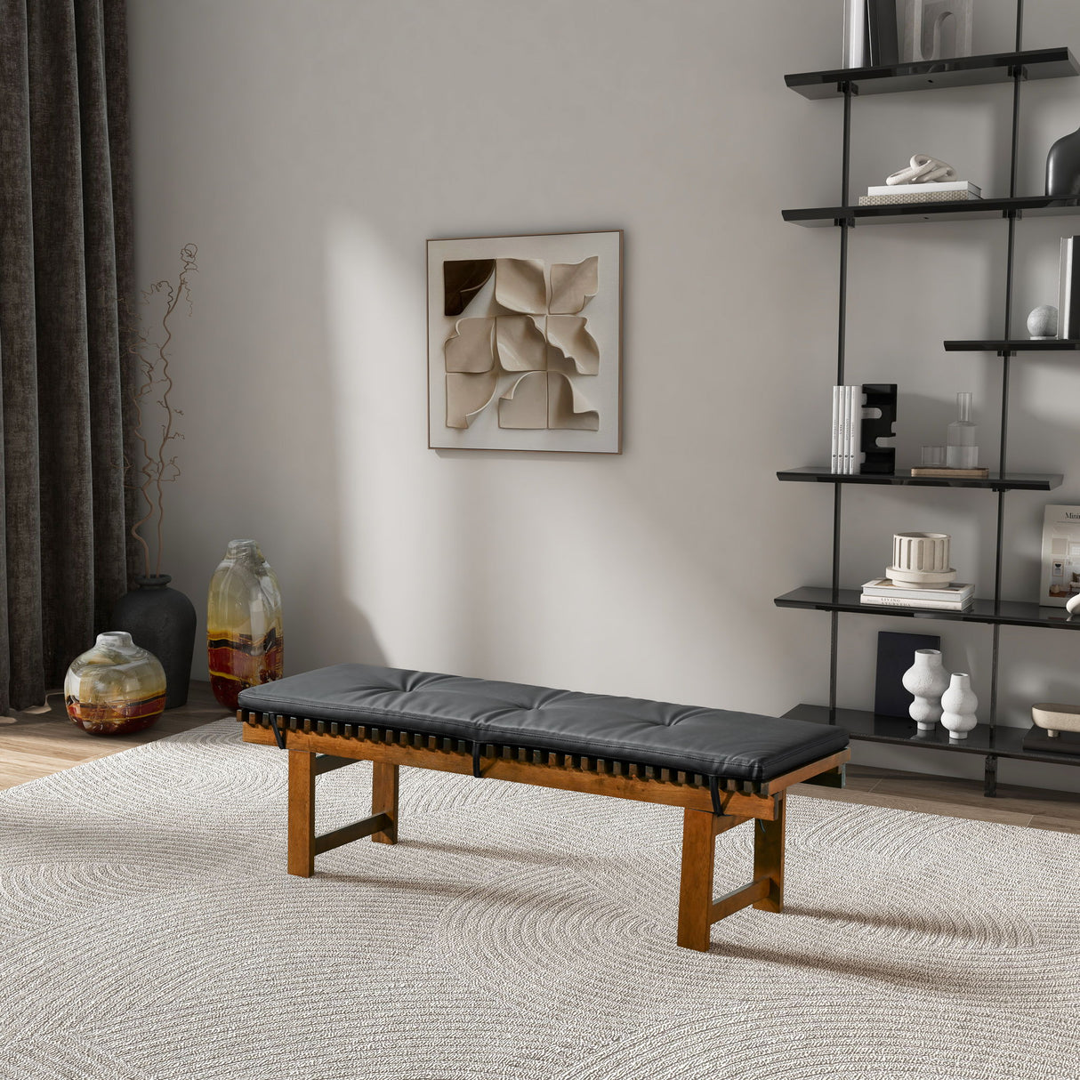 Lucia - Bench - Black by Ashcroft Furniture | Bel Furniture