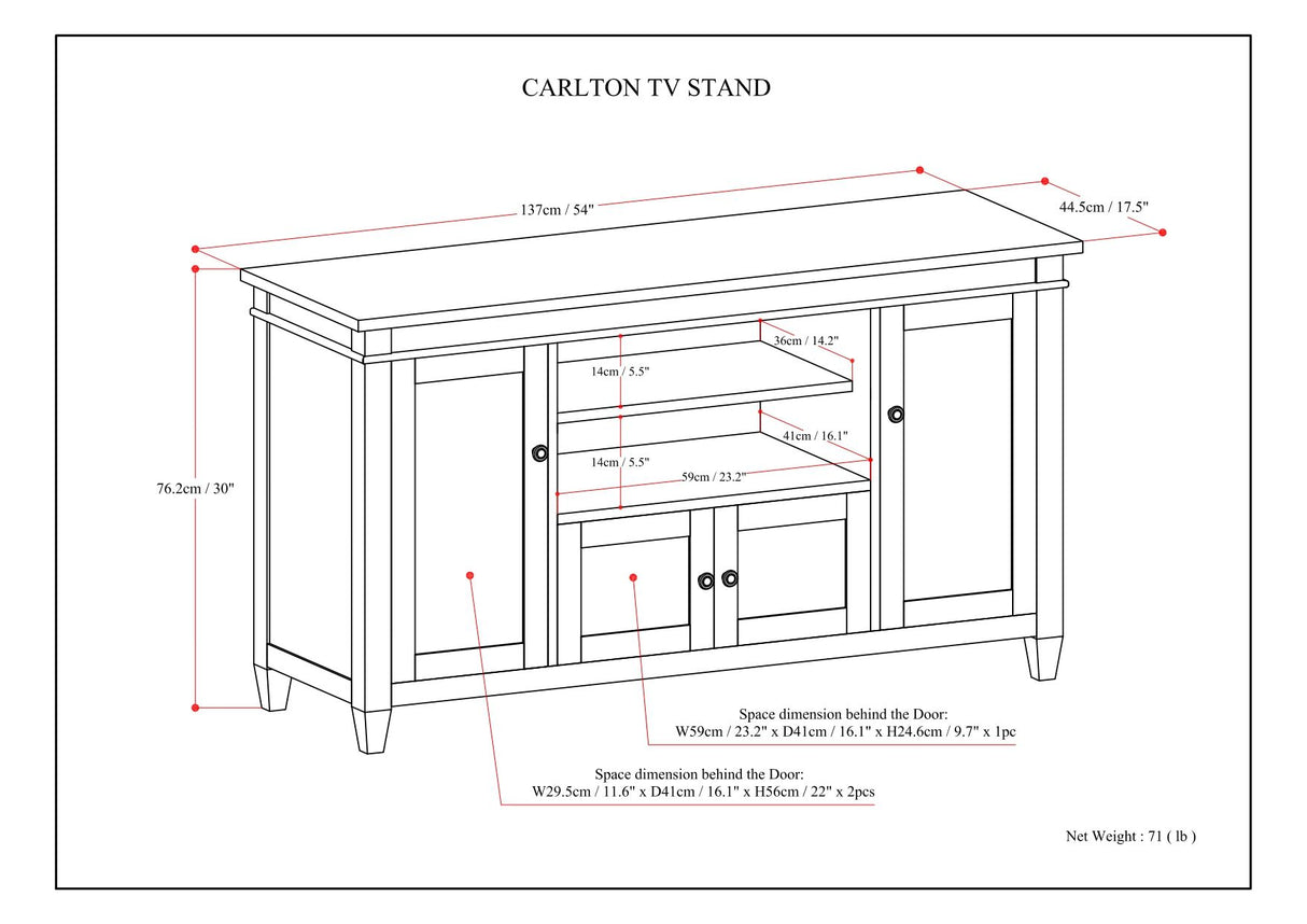 Carlton - TV Media Stand by Simpli-Home | Bel Furniture