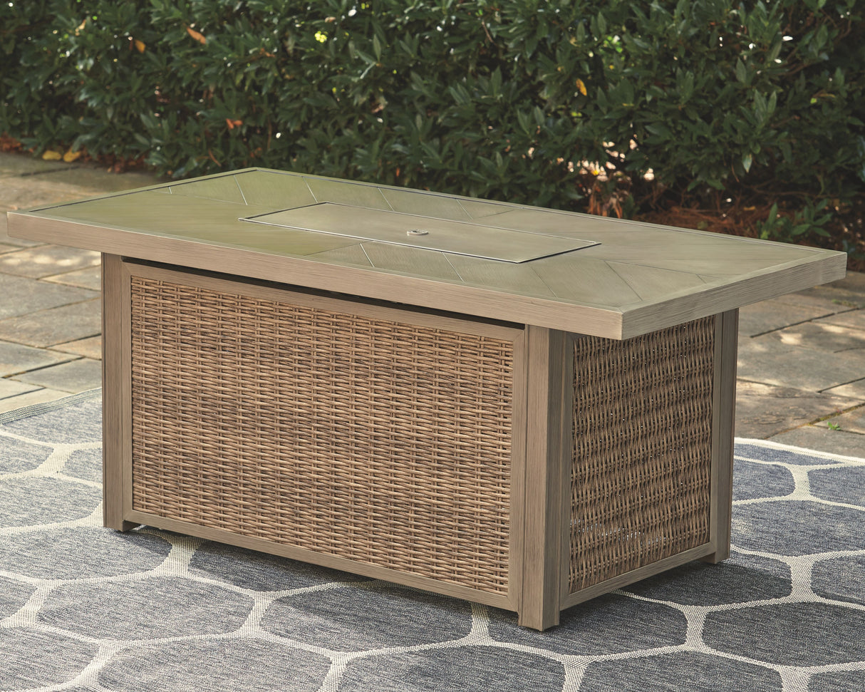 Beachcroft - Rectangular Fire Pit Table by Signature Design by Ashley® | Bel Furniture