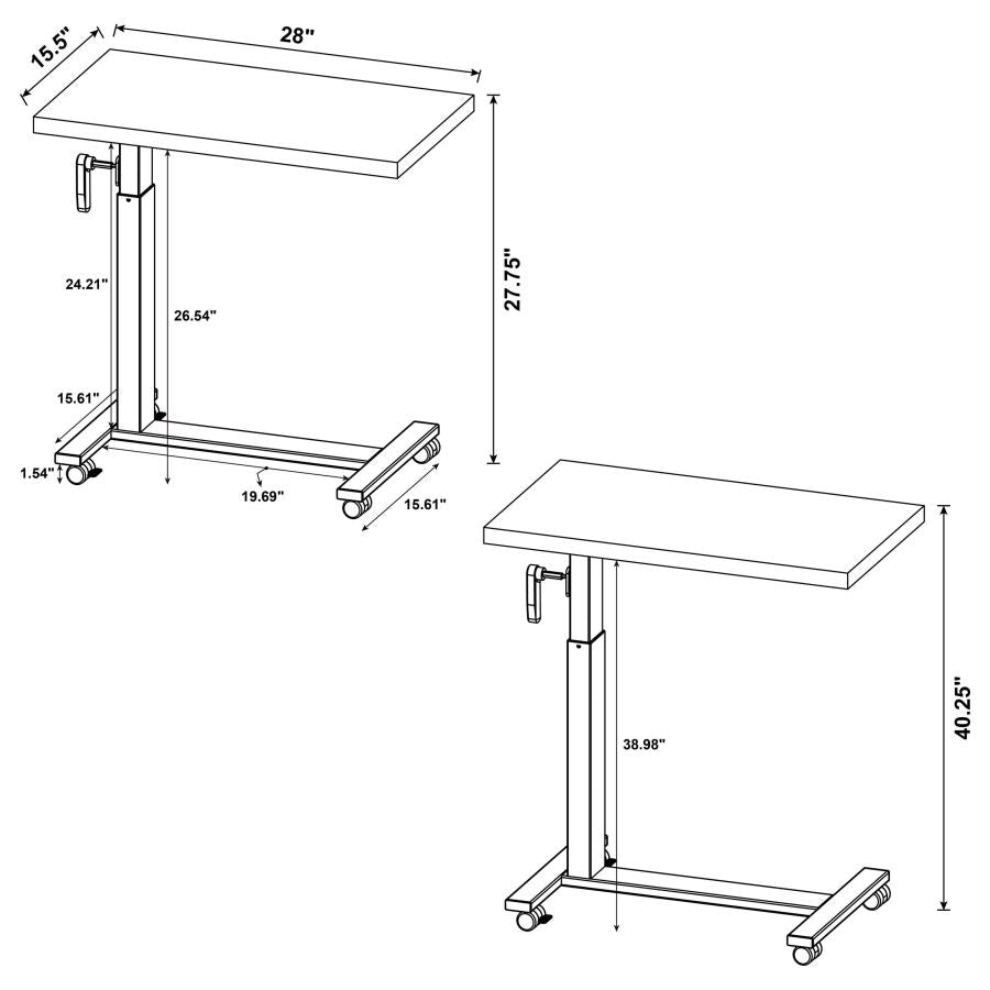 Westpark - Height Adjustable Mobile Bedroom C-Table