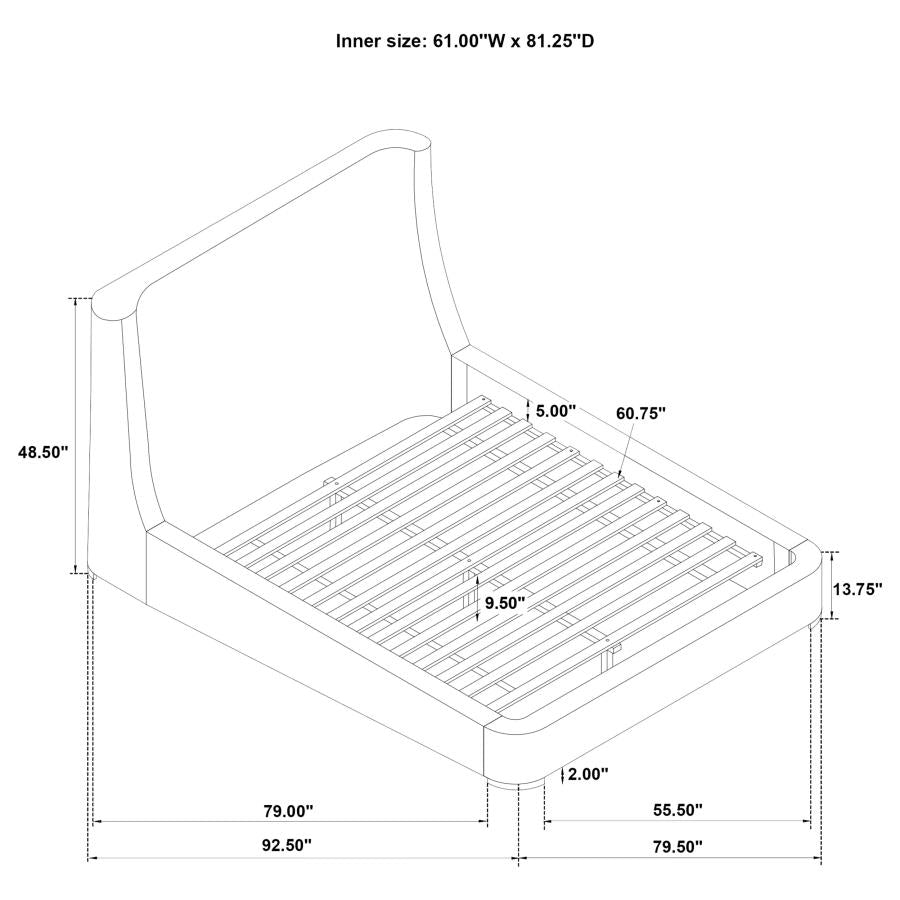 Rennes - Upholstered Wingback Platform Bed
