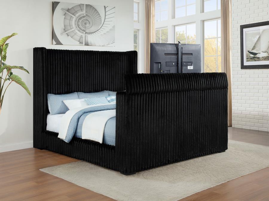 Centergrove - Upholstered Wingback TV Bed