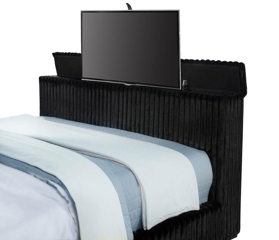 Centergrove - Upholstered Wingback TV Bed