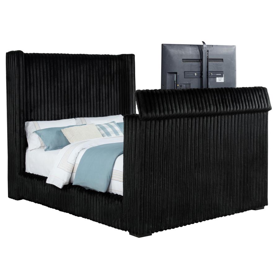 Centergrove - Upholstered Wingback TV Bed