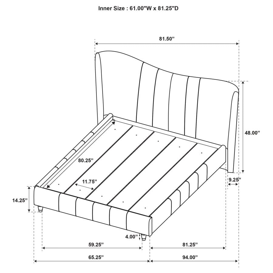 Evelyn - Upholstered Panel Platform Bed