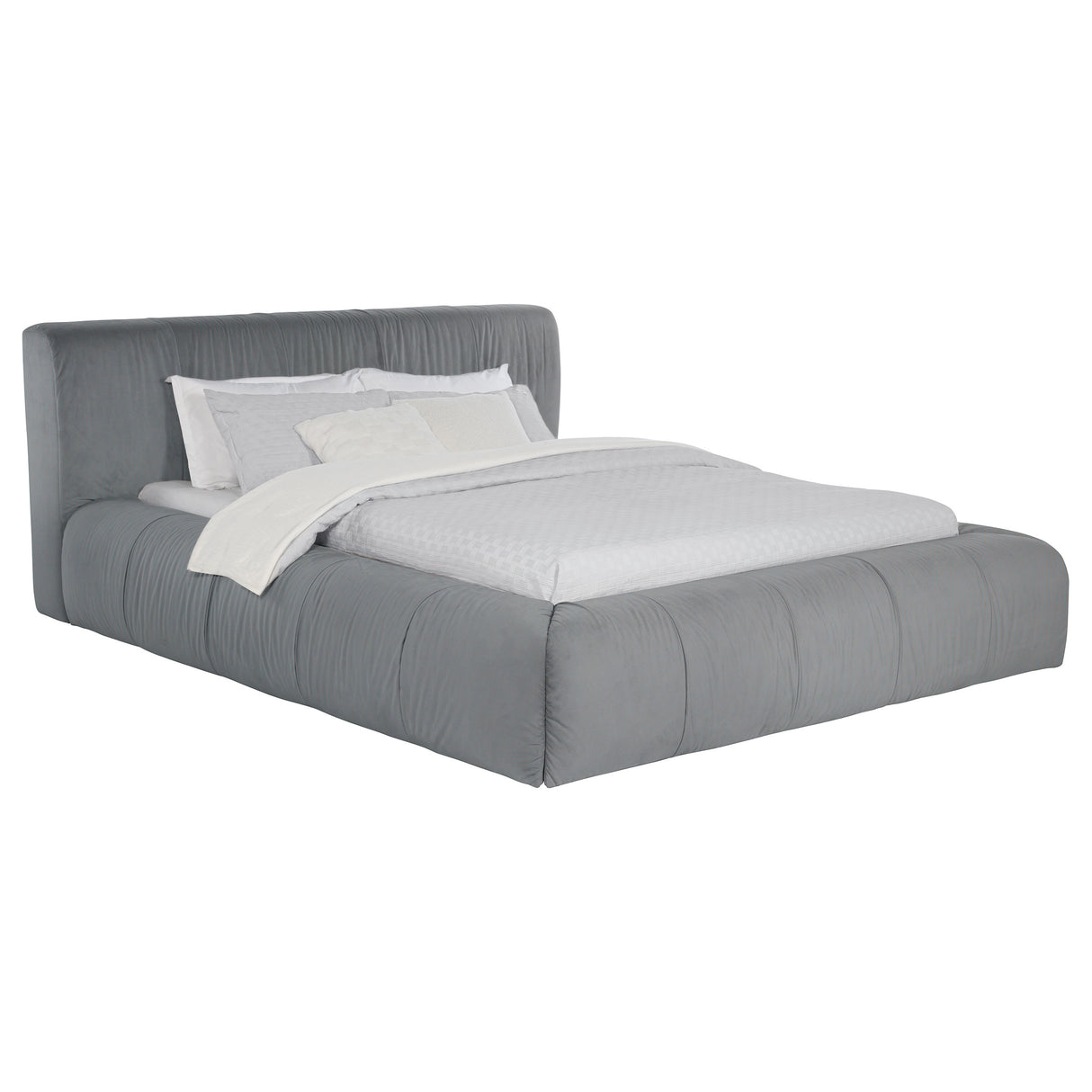 Wilshire Upholstered Platform Bed Grey