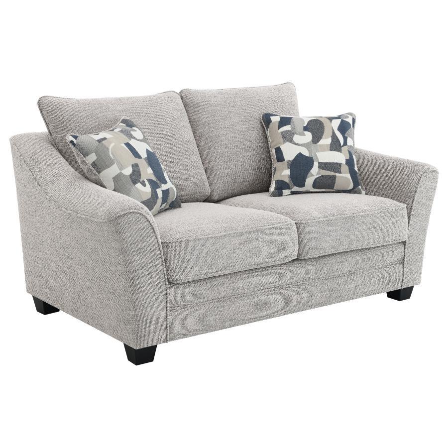 Tomkins - Boucle Upholstered Loveseat - Light Gray by Coaster Fine Furniture | Bel Furniture