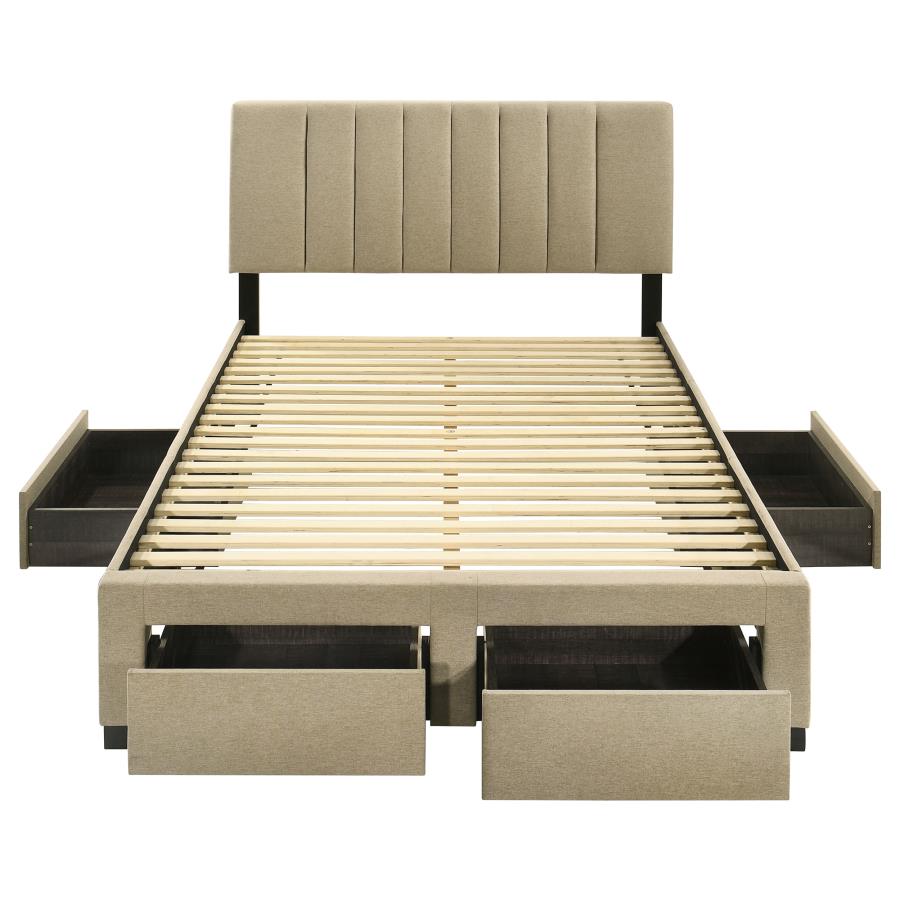Wheatland - 4-Drawer Upholstered Storage Bed