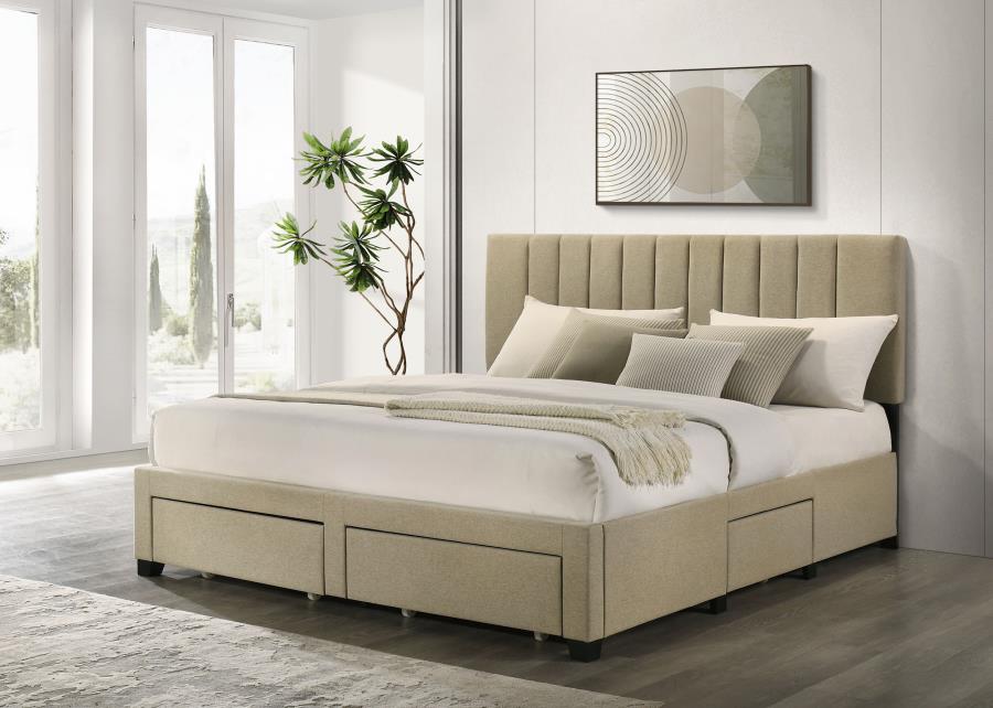 Wheatland - 4-Drawer Upholstered Storage Bed