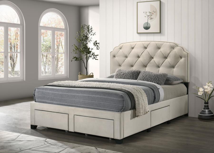 Marianna - 4-Drawer Upholstered Storage Bed
