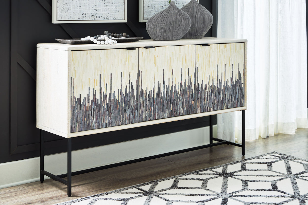Freyton - White / Gray - Accent Cabinet by Signature Design by Ashley® | Bel Furniture