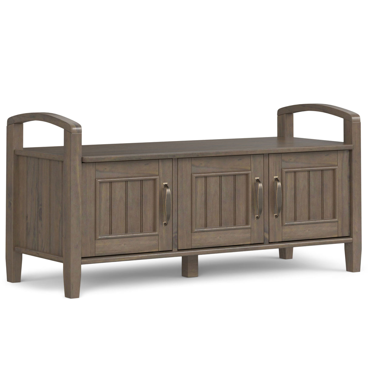Lev - Entryway Storage Bench - Smoky Brown by Simpli-Home | Bel Furniture