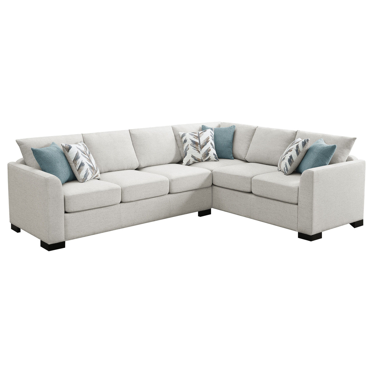Ashford - Chenille Upholstered Sleeper Sectional Sofa - Greige by Coaster Fine Furniture | Bel Furniture