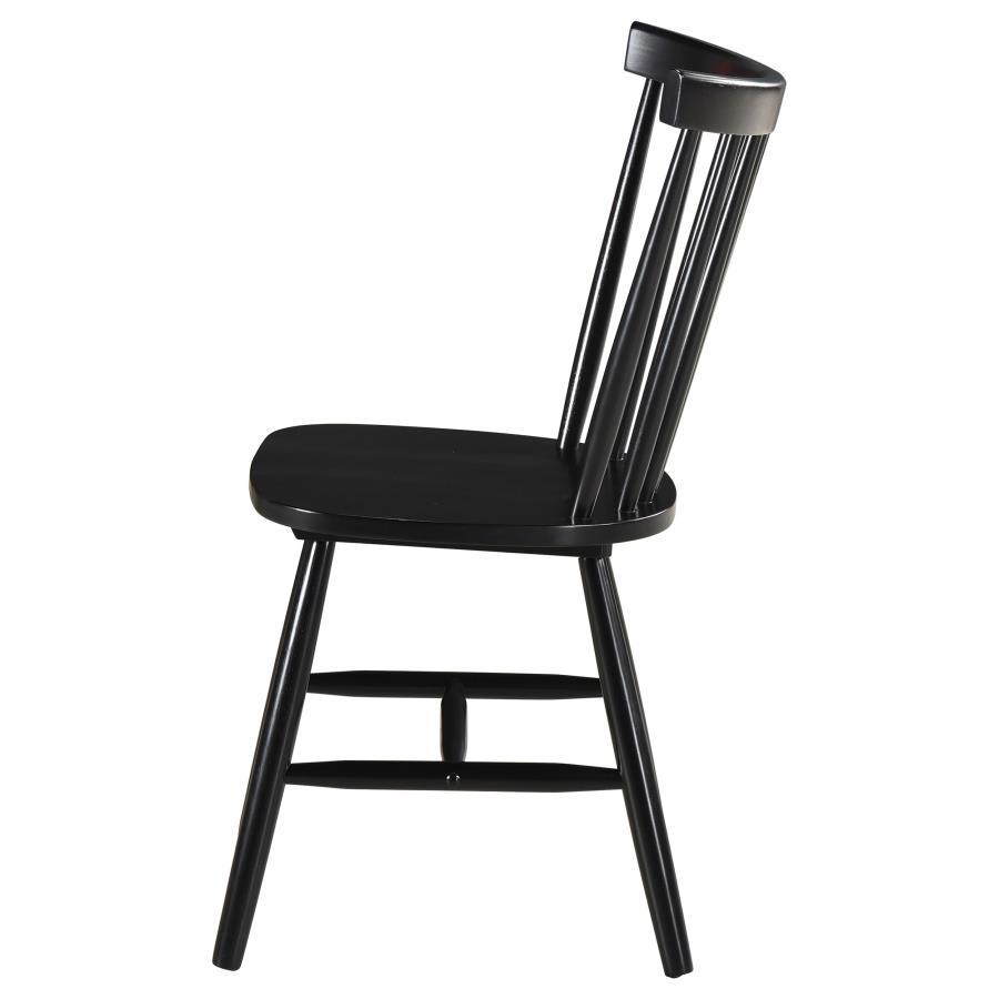 Hollyoak - Windsor Wood Dining Side Chair (Set of 2) - Black by Coaster Fine Furniture | Bel Furniture