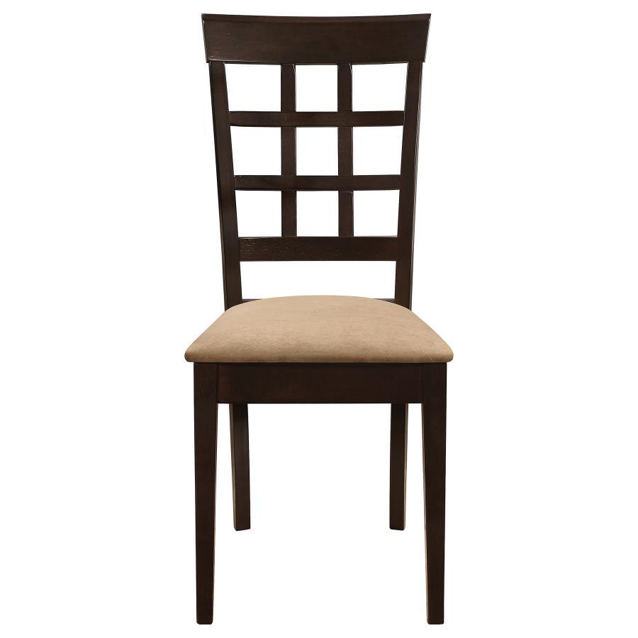 Gabriel - Lattice Back Side Chairs (Set of 2) - Cappuccino by CoasterEveryday | Bel Furniture