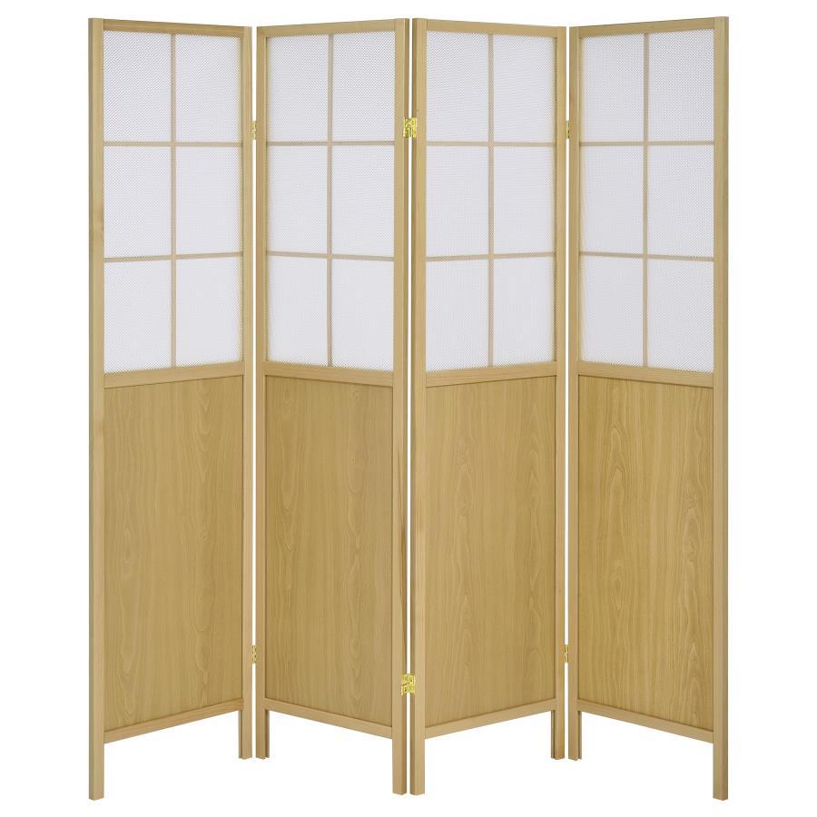 Edwards - 4-Panel Room Divider Folding Shoji Screen - Natural by Coaster Fine Furniture | Bel Furniture