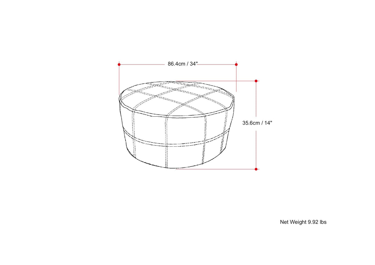 Connor - Handcrafted Round Pouf