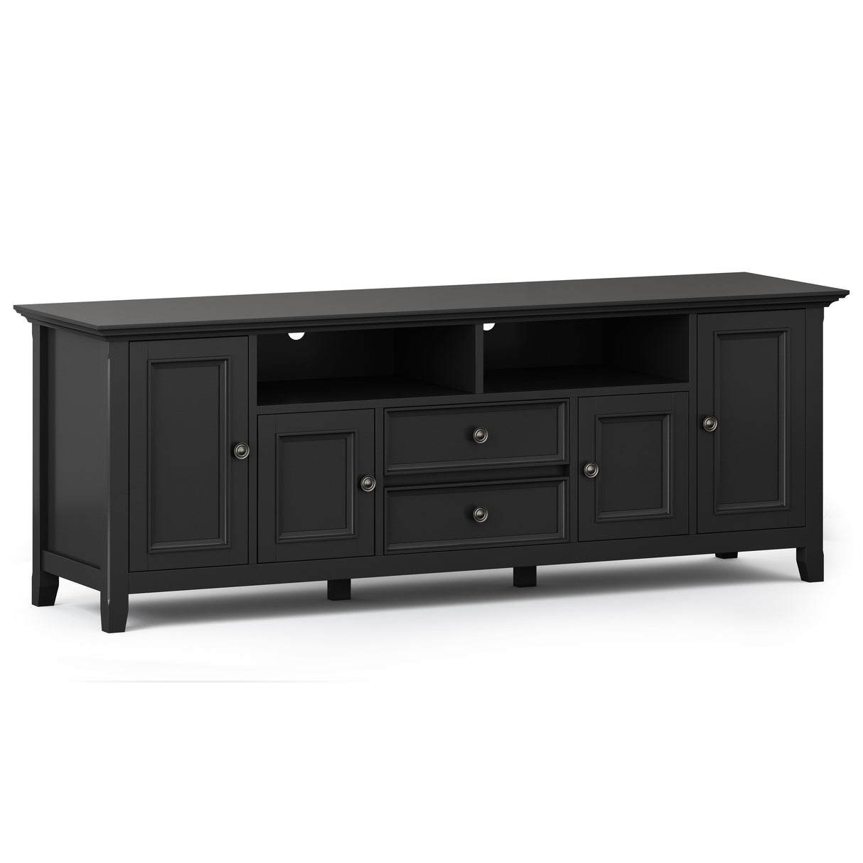Amherst - Wide TV Media Stand Black by Simpli-Home | Bel Furniture