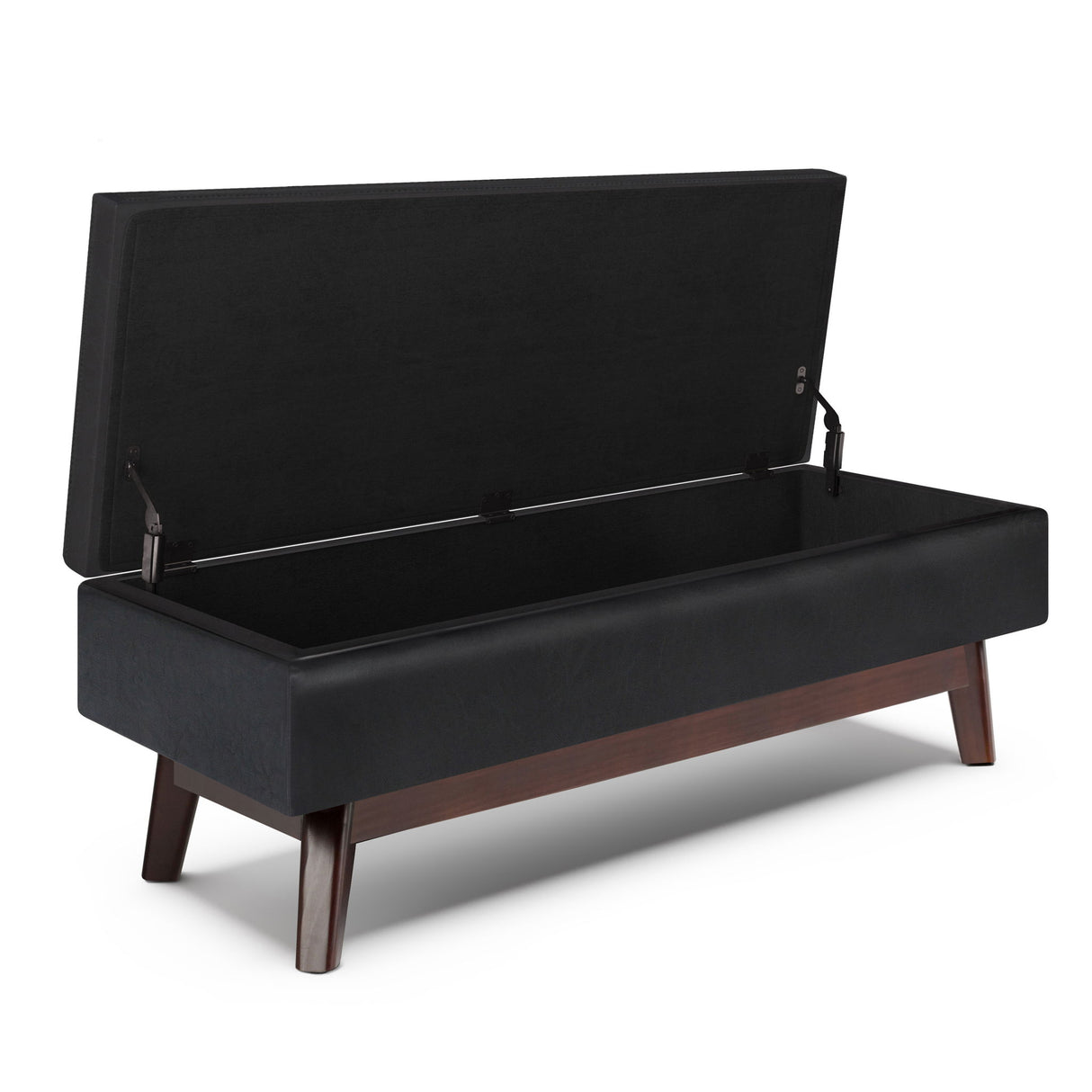 Owen - Rectangular Storage Ottoman - Midnight Black by Simpli-Home | Bel Furniture