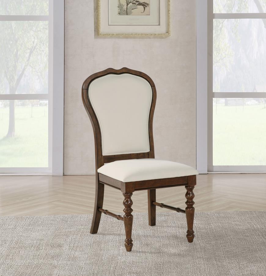 Landon - Upholstered Dining Side Chair (Set of 2) - Rich Brown by Coaster Fine Furniture | Bel Furniture