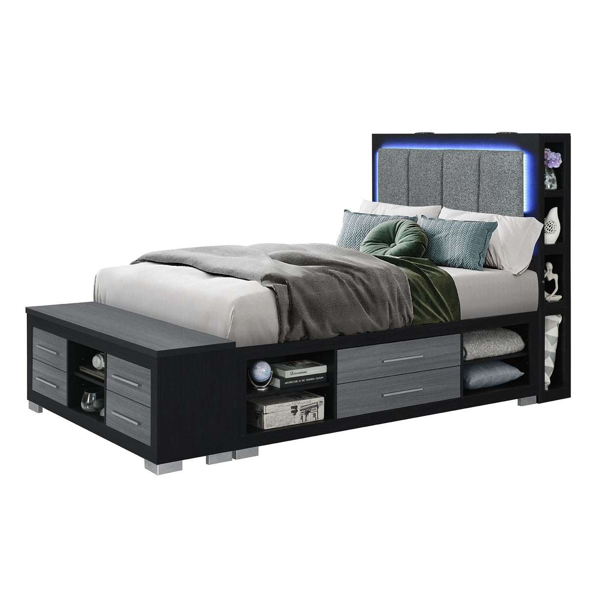 Messa - Bed With Storage Features And LED Lighting