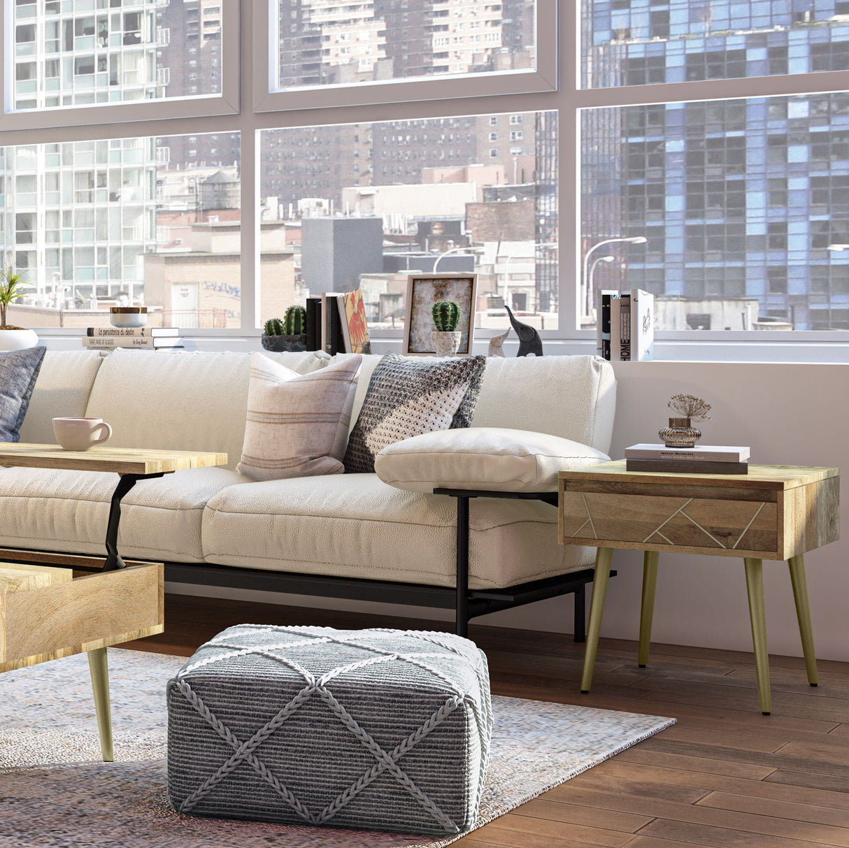 Jager - Side Table - Natural by Simpli-Home | Bel Furniture