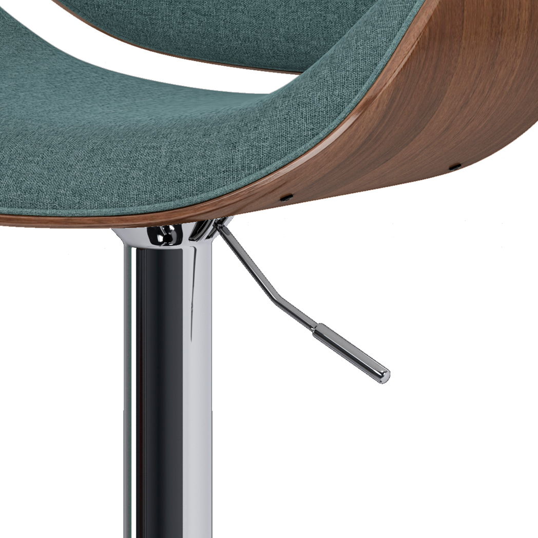 Marana - Bentwood Adjustable Swivel Bar Stool - Light Turquoise Blue by Simpli-Home | Bel Furniture