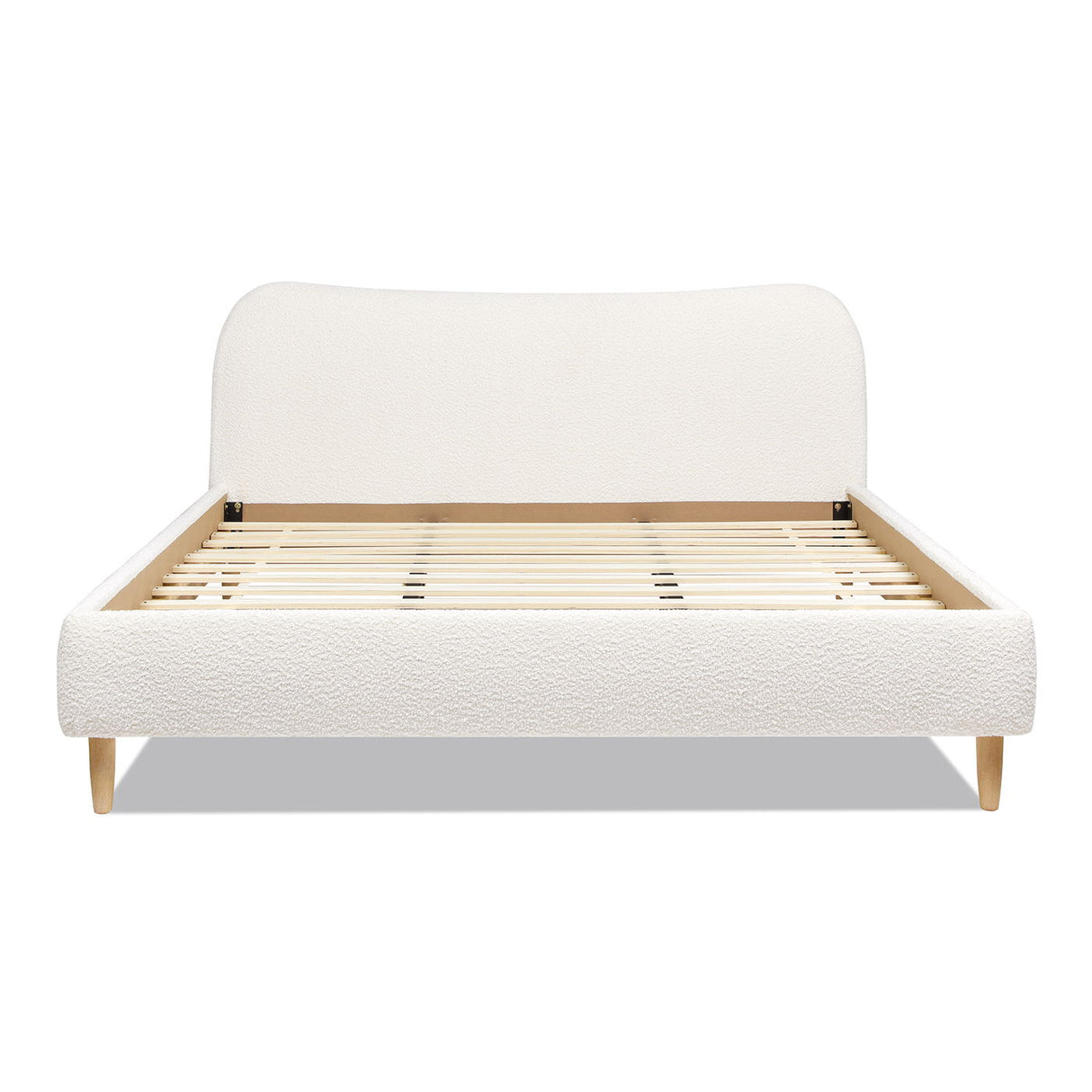 Roman - Curved Headboard Upholstered Platform Bed by Jennifer Taylor Home | Bel Furniture