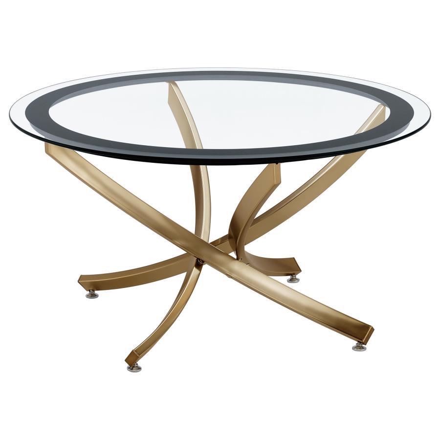 Brooke - Round Glass Top Coffee Table Set by Coaster Fine Furniture | Bel Furniture