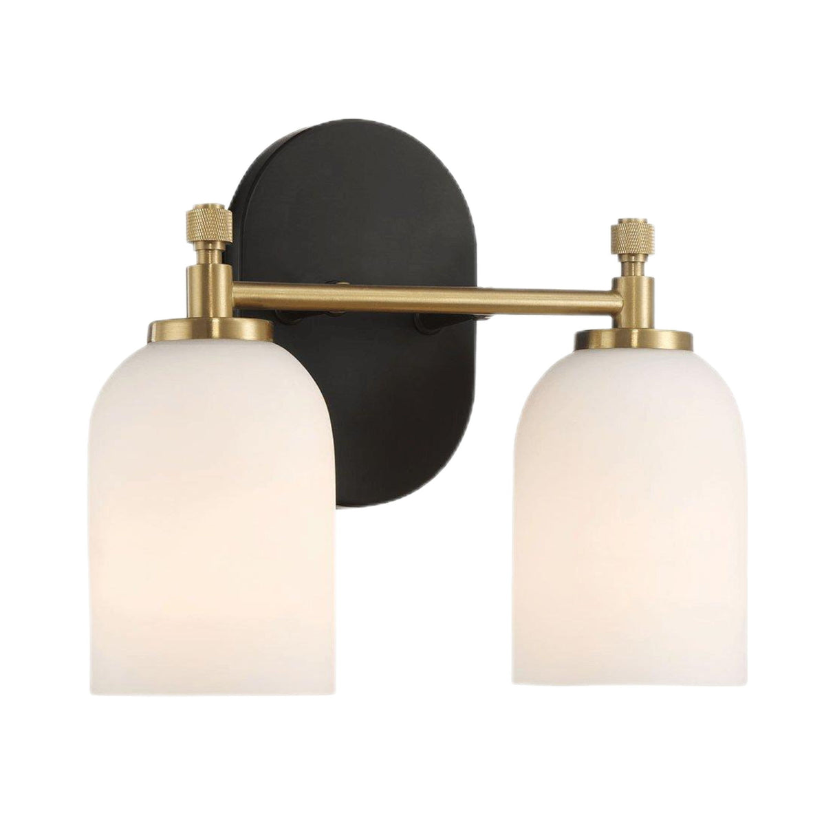 Vortex - 2 Lights Vanity In Traditional Style For Over Bathroom Mirror Wall Sconce - Black / Gold / White by Ashcroft Furniture | Bel Furniture